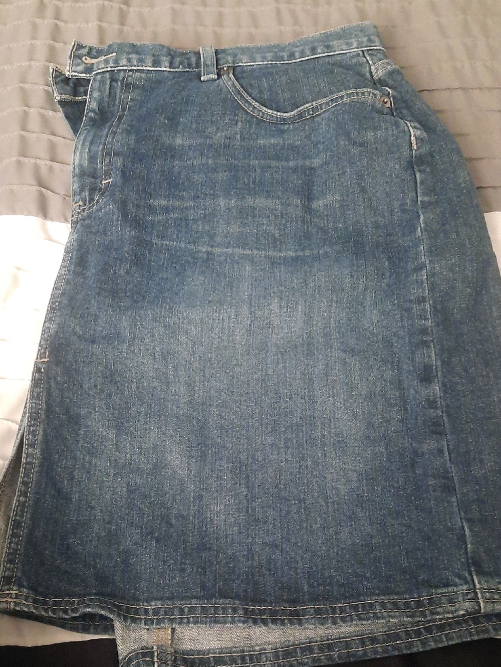 Womens Blue Denim Skirt